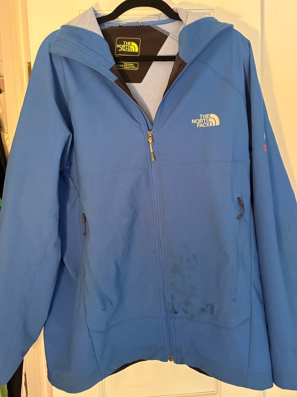 The North Face Light Blue Hooded Softshell Jacket